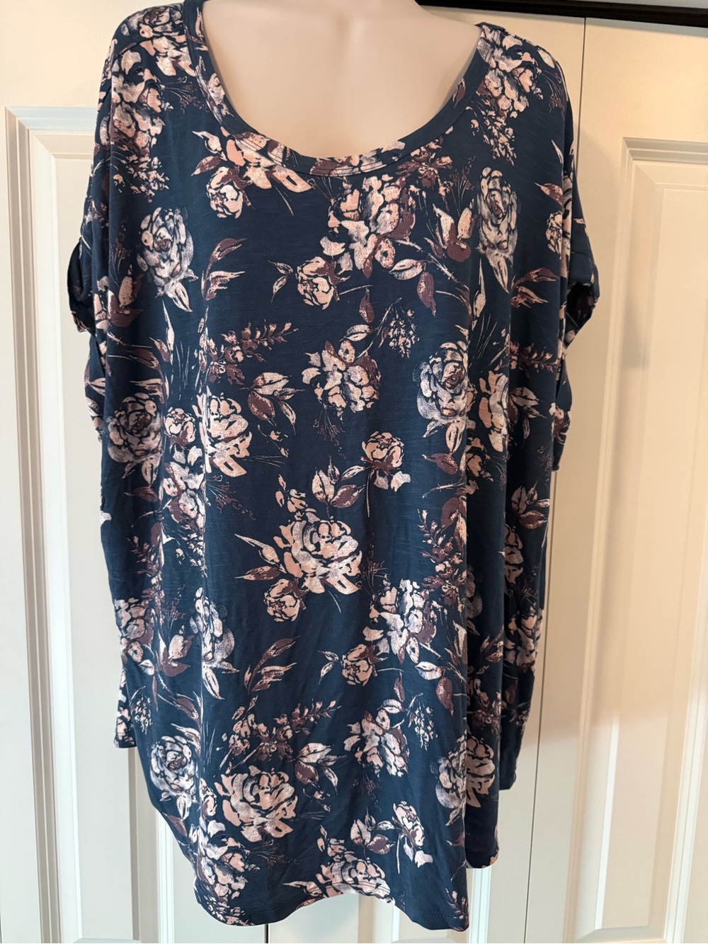 Maurices blue floral 24/7 tee top shirt 2x new 2026